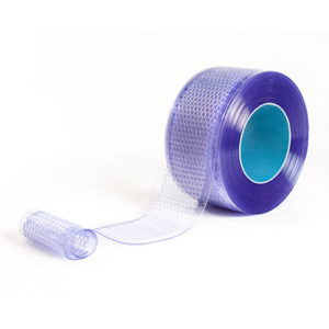 Purple perforated strip curtain roll