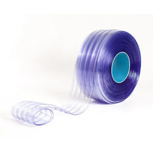 Roll of ribbed PVC curtain