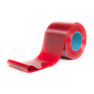 Red roll of PVC strip curtain
