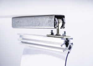 Sliding rail of PVC strip curtain