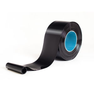Black roll of PVC strip
