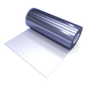 Silver roll of pvc curtain