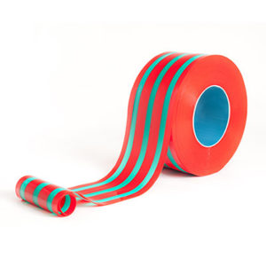 Red and turquoise roll of pvc strip curtain