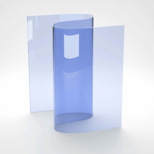 Standard clear mid blue pvc curtain